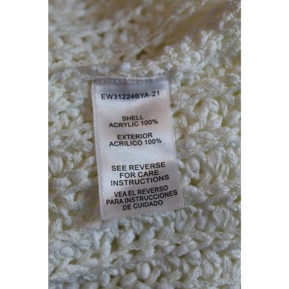 Altar’d State Cream Chunky Knit Fringe Hem Sweater Women’s Medium - Picture 5 of 7